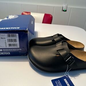 Birkenstock Black Boston Clog Slip-On with Buckle